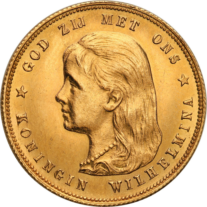 Holandia. Wilhelmina (1890-1943). 10 Guldenów 1897